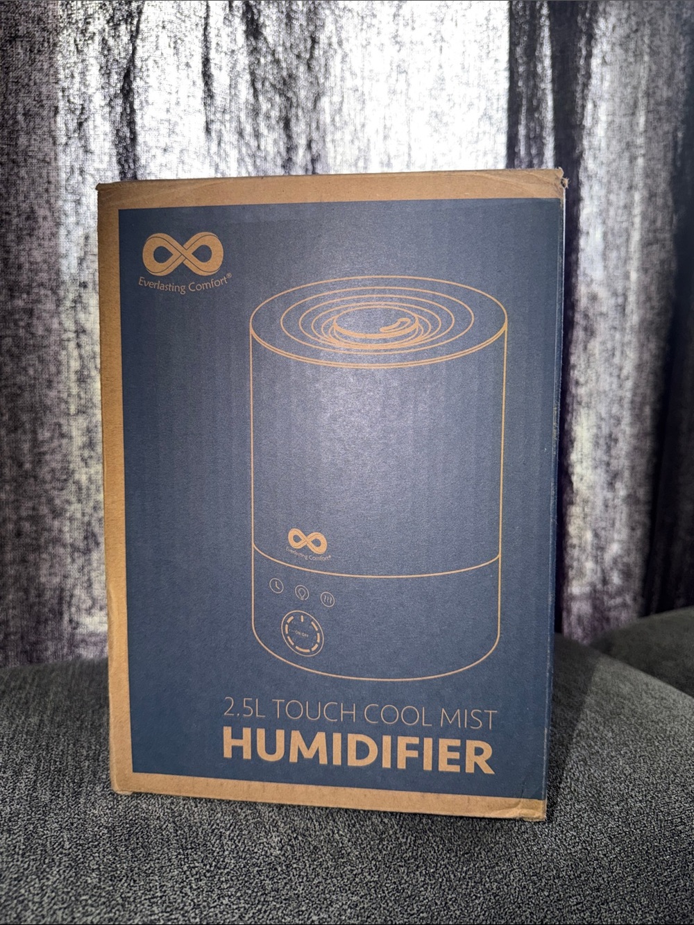 Everlasting Comfort 2.5L Touch Cool Mist Humidifier - Blue & Tan Packaging